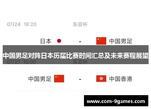 中国男足对阵日本历届比赛时间汇总及未来赛程展望